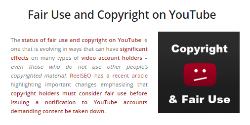 fair use and copyright on youtube