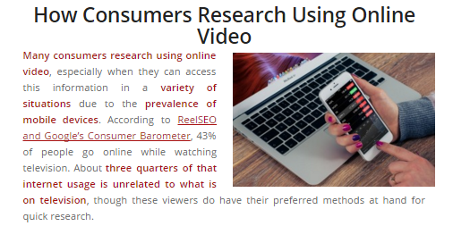 how consumers research using online video
