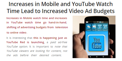 increased mobile youtube watchtime leads to increased ad budgets